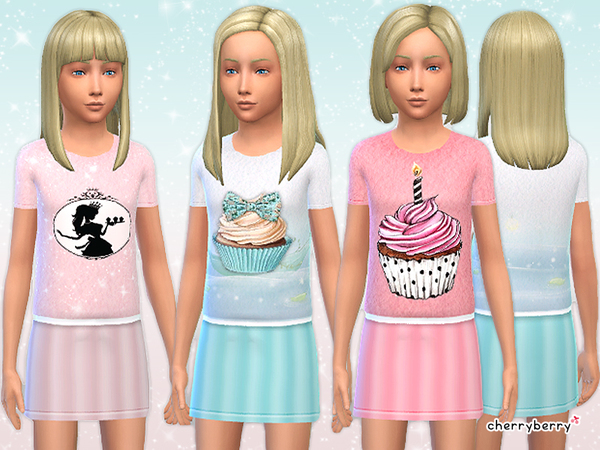 Sims 4 Candy dress by CherryBerrySim at TSR