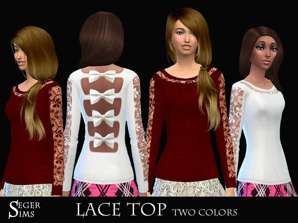 Sims 4 Lace Top by SegerSims at TSR