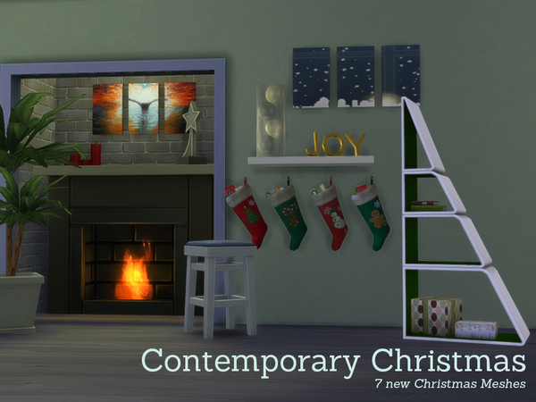 Sims 4 Contemporary Christmas Decorations by Angela at TSR