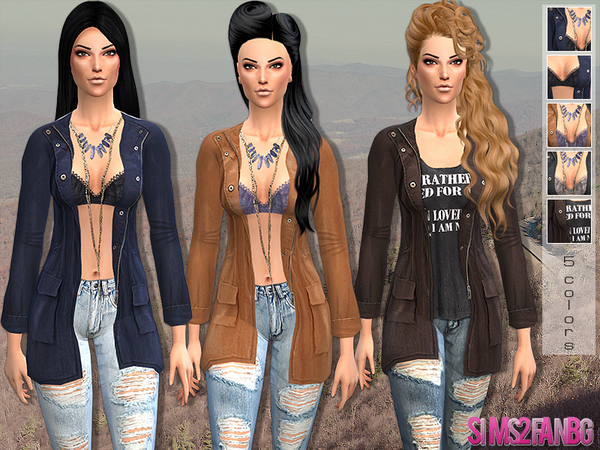 Sims 4 Casual outfit with jacket by Sims2fanbg at TSR