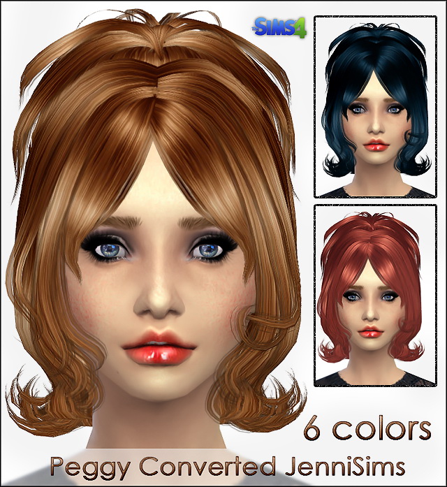 Sims 4 Peggy hair converted at Jenni Sims