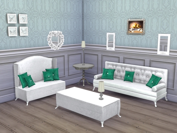 Sims 4 Emerald Living Room by Flovv at TSR