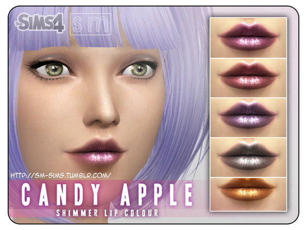 Sims 4 Candy Apple Lipstick by Screaming Mustard at TSR
