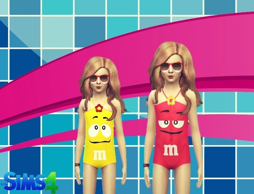 Sims 4 S.ego M&Ms swimsuit for kids at Sims 4 Ego