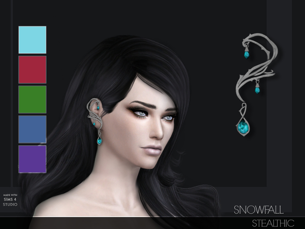 Sims 4 Snowfall Ear Cuff by Stealthic at TSR