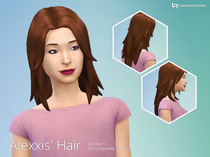 Sims 4 Alexxis Hair at LumiaLover Sims