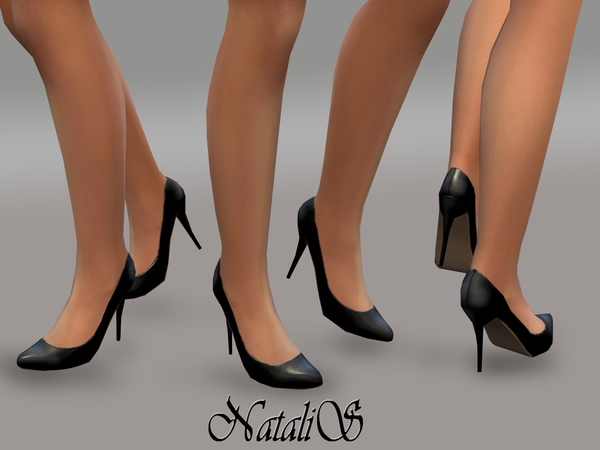 Sims 4 Leather pumps by NataliS at TSR