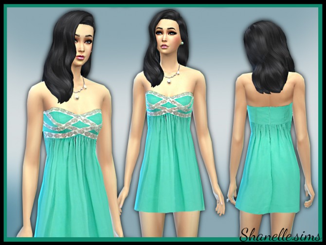 Blue Lace short dresses at Shanelle Sims » Sims 4 Updates