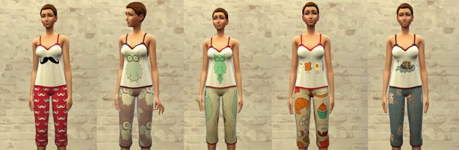 Sims 4 MIGNONS PYJAMAS by Bettyboopjade at Sims Artists