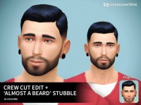 Crew cut edit + “Almost a beard” stubble at LumiaLover Sims