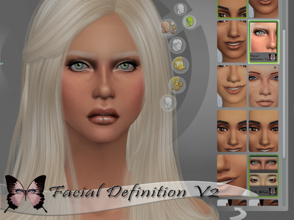 Sims 4 Facial Definition V2 by Ms Blue at TSR