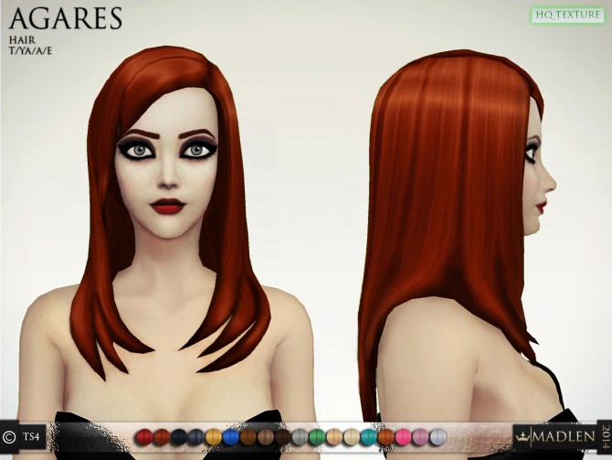 Sims 4 Agares Hair at Madlen Sims