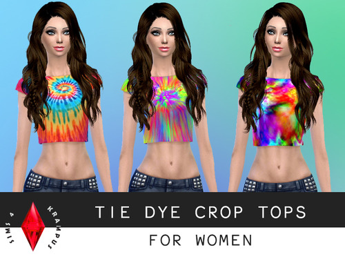 Sims 4 Tie dye crop tops at Sims 4 Krampus