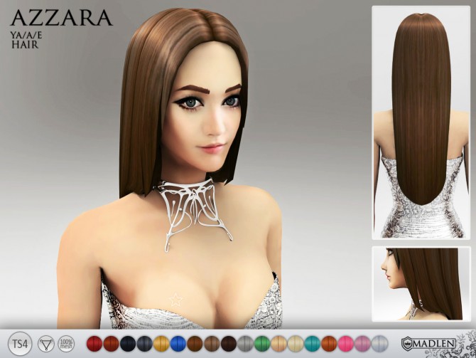 Sims 4 Azzara Hair at Madlen Sims