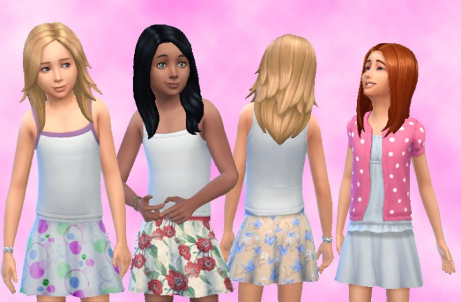 Sims 4 Voluptuous Skirt for Girls by Kiara24 at Mod The Sims