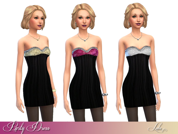 Sims 4 Party Glitter Dress by Lulu265 at TSR