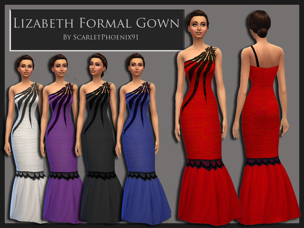 Sims 4 Lizabeth Formal Gown by scarletphoenix91 at TSR