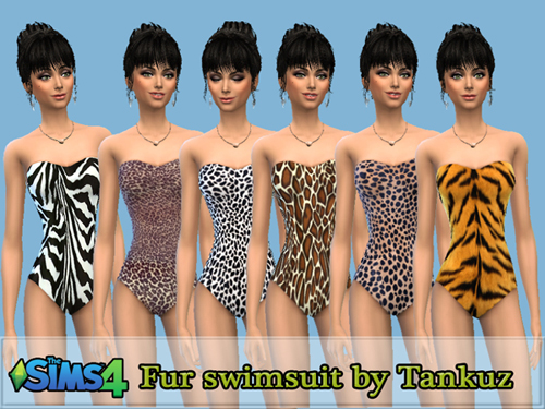Sims 4 Fur swimsuit by Tankuz at Sims 3 Game