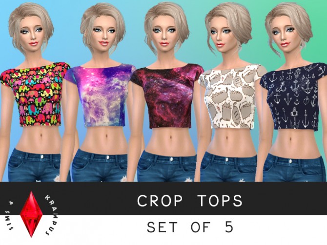 Sims 4 Crop tops set of 5 at Sims 4 Krampus