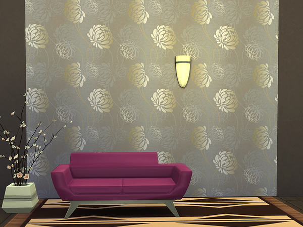 Sims 4 Silken Flowers Wallpaper by Rirann at TSR