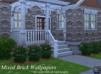 Mixed Brick Wall Set by mustluvcatz at Mod The Sims