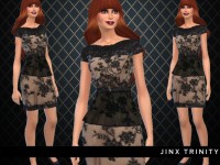 Black Tulle Dress by JinxTrinity at Mod The Sims