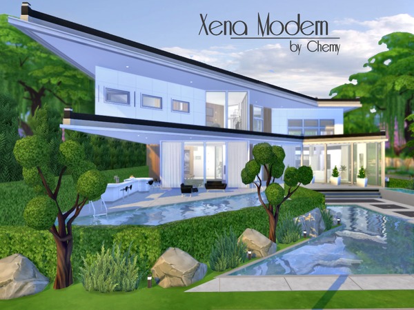 Sims 4 Xena Modern home by Chemy at TSR