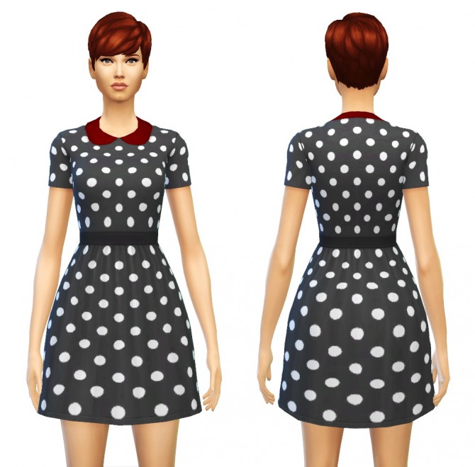 Sims 4 Peter Pan Collar dress at Sim4ny