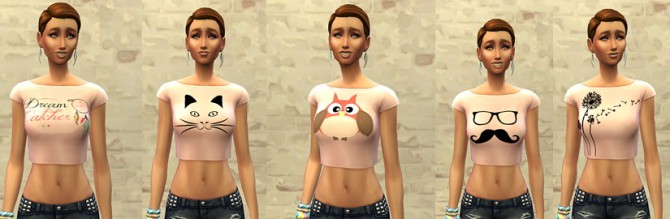 Sims 4 PINK FOREVER crop tops by Bettyboopjade at Sims Artists