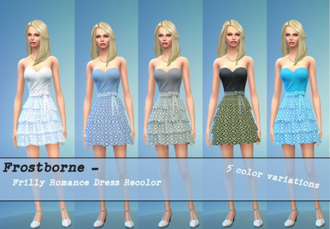 Sims 4 Frostborne Romantic Dress Recolor by Kubrick at Mod The Sims