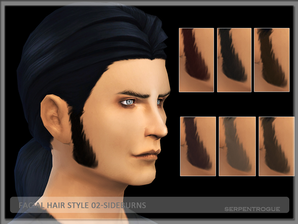 Sims 4 Facial Hair Style 02 Sideburns at TSR