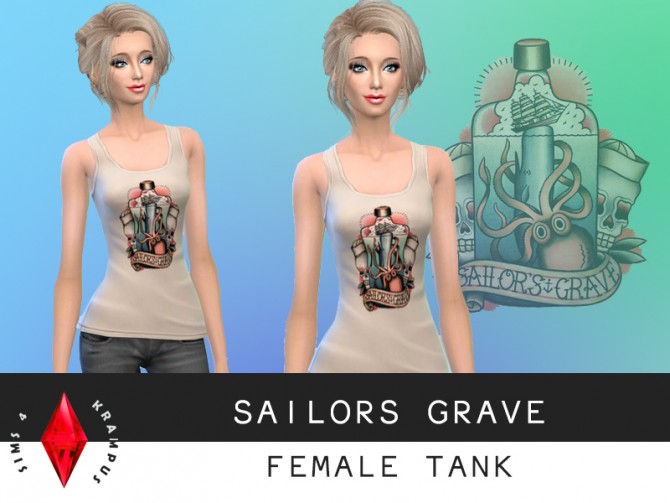 Sims 4 Sailor’s grave female tank at Sims 4 Krampus