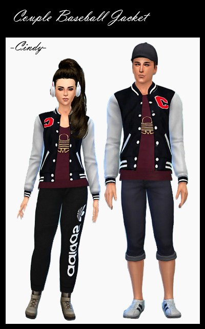 Sims 4 Couple Baseball Jackets at CCTS4