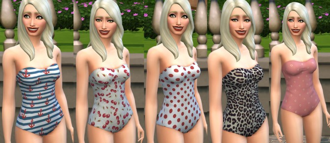 Sims 4 Retro One Piece Swimsuit by melbrewer367 at Mod The Sims