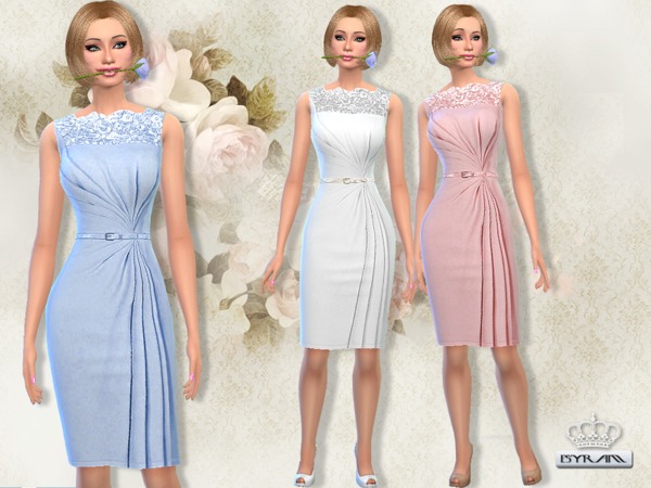 Sims 4 Draped wrap Dress by EsyraM at TSR