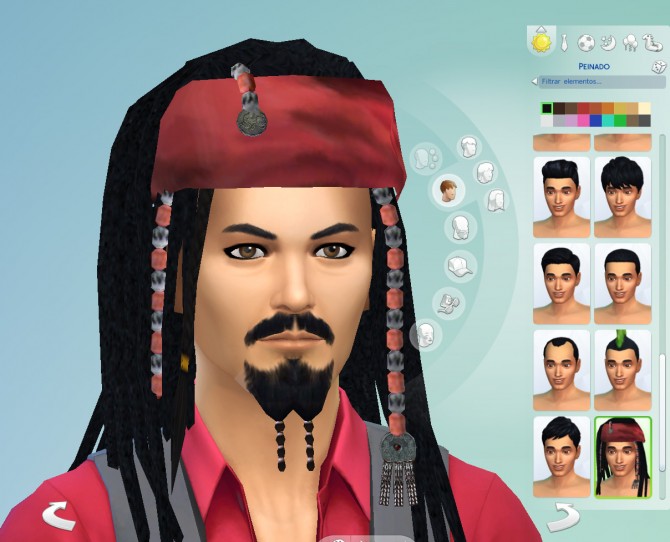 Sims 4 Jack Sparrow hair by necrodog at Mod The Sims