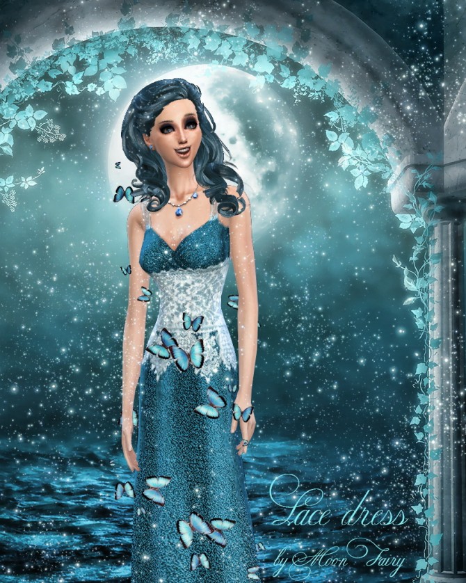 Lace dress by MoonFairy at Everything for your sims » Sims 4 Updates