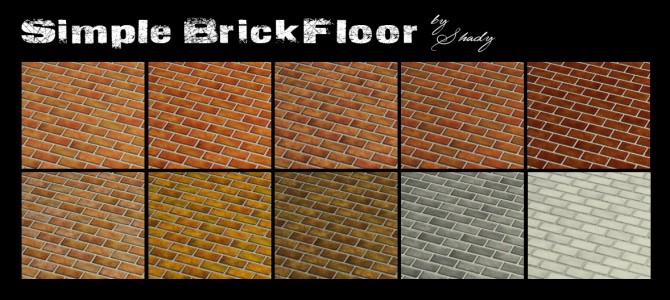 Sims 4 Simple Brick Floor 10 Colors by Shady at Mod The Sims