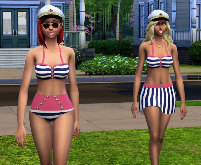Sims 4 Marine swimsuit set by malicieuse75 at Mod The Sims