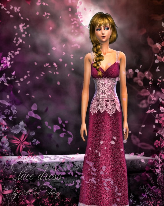 Sims 4 Lace dress by MoonFairy at Everything for your sims