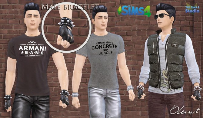 Sims 4 Male bracelet for both hands by Olesmit at OleSims