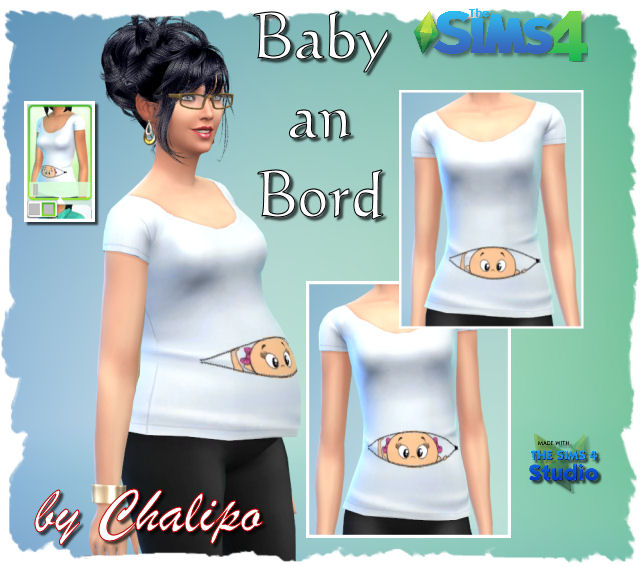 Sims 4 Baby an Bord Shirts by Chalipo at    select a Sites   