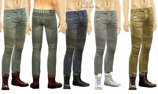 Male jeans and high top sneakers by Olesmit at OleSims » Sims 4 Updates
