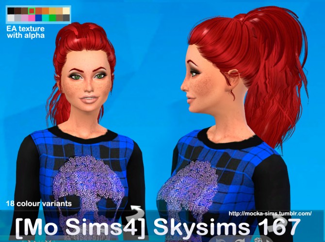 Sims 4 Mo Sims4 Skysims 167 hair converted at Mocka Simblr