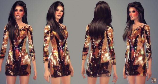 Sims 4 Little sequin dress at K8 Sims