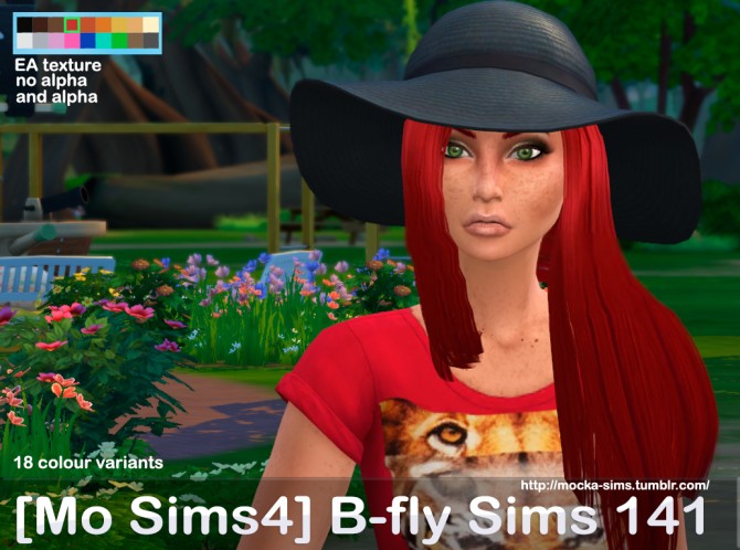 Sims 4 B fly Sims 141 hair conversion at Mocka Simblr