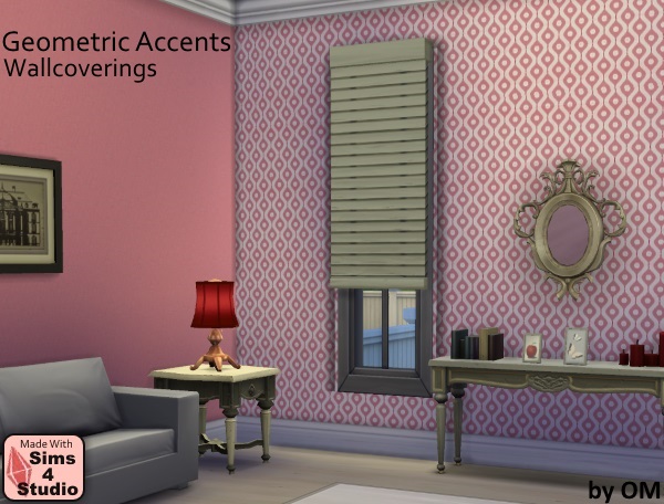 Sims 4 Geometric Accents Wallcoverings by OM at Sims 4 Studio