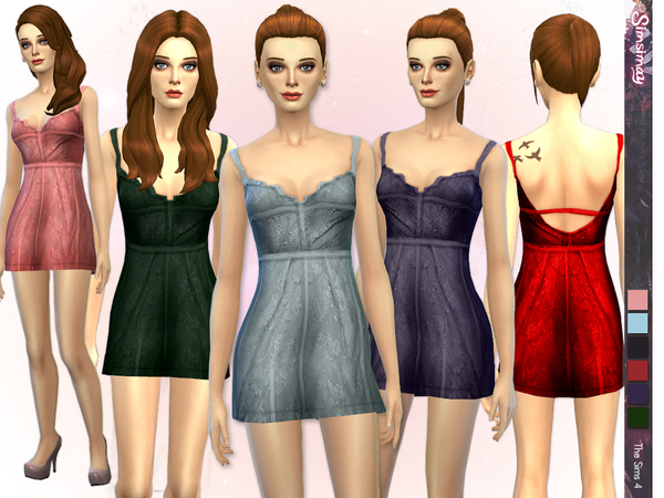 Sims 4 Elie Bustier Dress by Simsimay at TSR