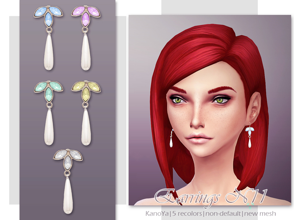 Sims 4 Earrings N11 by Kanoya at TSR