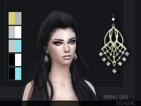 Sims 4 Rising Sun Earrings by Stealthic at TSR